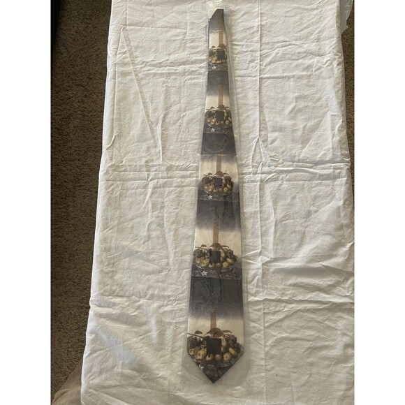 Vintage 1980’s Claude Montana Gold Fruit Tree 100% Silk Tie -Dead Stock - Italy - Picture 1 of 3